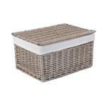 Wicker Antique Wash Cotton Lined Storage Basket | Medium | Brown