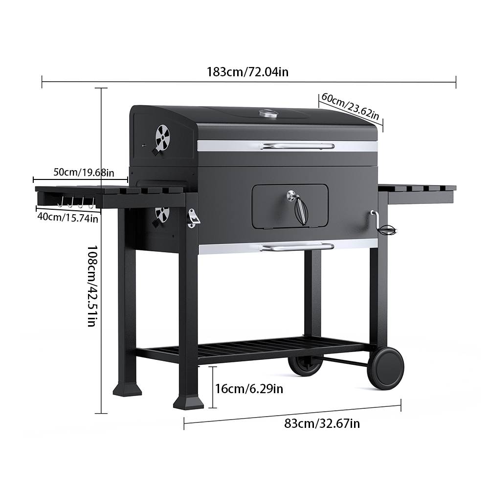 Outdoor Charcoal Grill With Side Table Bbq Patio