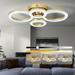 HOMCOM Modern 4-ring Flush Mount Ceiling Light, Led Ceiling Light