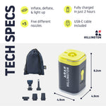 Hillington 3-in-1 Portable Usb Air Pump