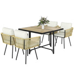 5 Piece Garden Furniture Set, Garden Dining Set With 4 Chairs | Beige