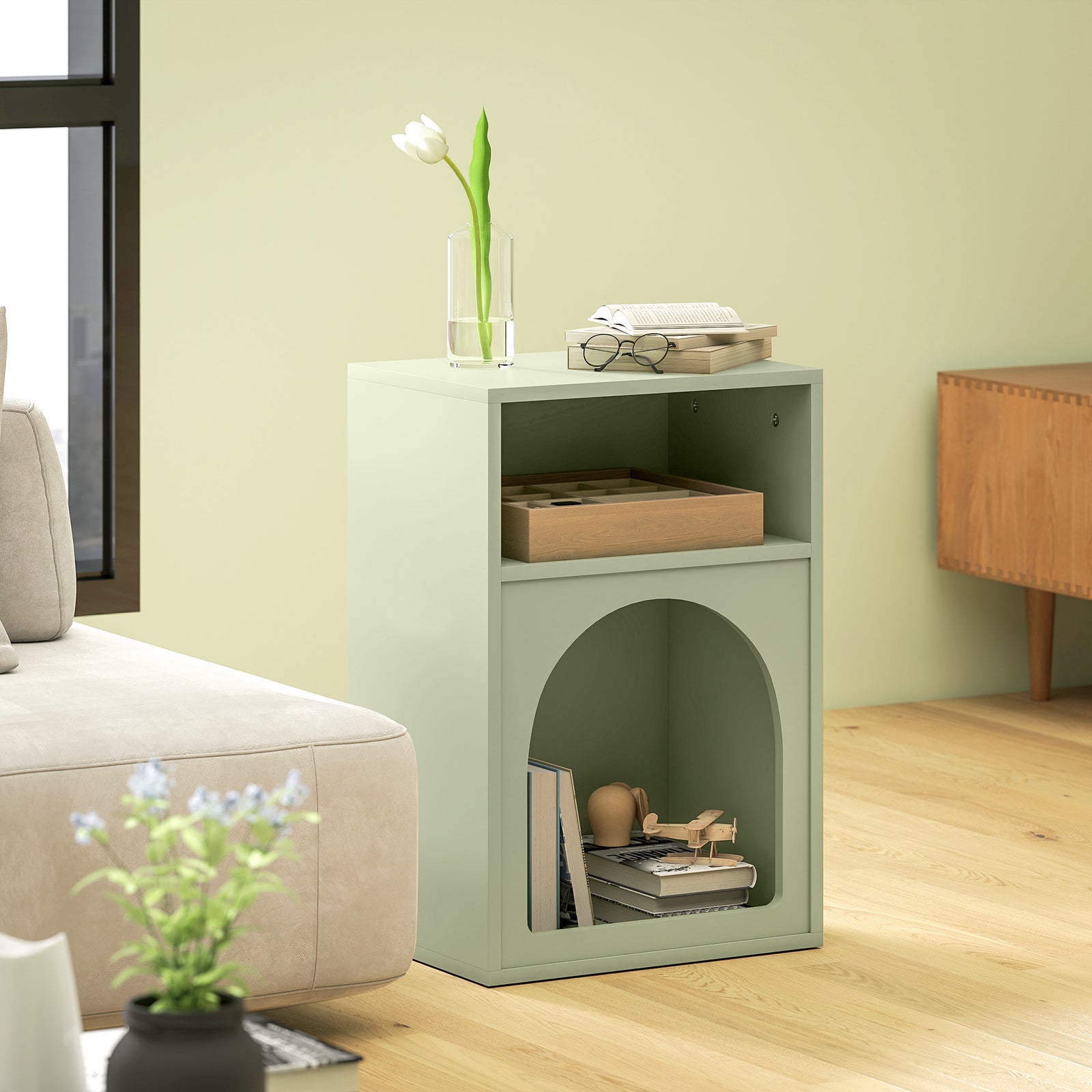Bedside Table, Modern Bedside Cabinet For Bedroom | Green