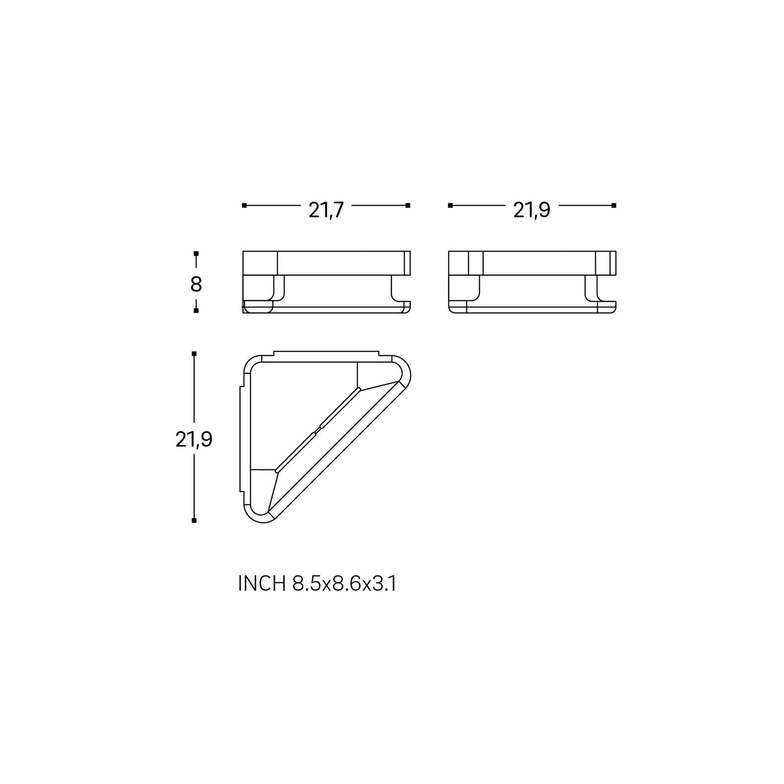 Corner Basket Chrome, Line Collection