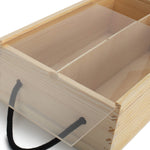 2 Bottle Bottle Pinewood Carry Case With Acrylic Lid | One Size | Brown