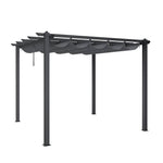 3m X 4m Aluminium Pergola With Retractable Roof & Pu-coated Polyester Canopy,outdoor Garden Gazebos Water-resistant