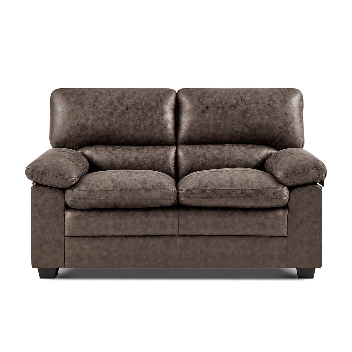 Oxford Faux Leather Sofa 2 Seater | Chocolate