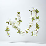 HOMESCAPES Set Of 3 Cream, Cerise & Pink Artificial Blossom Flower Garlands, 5 Ft