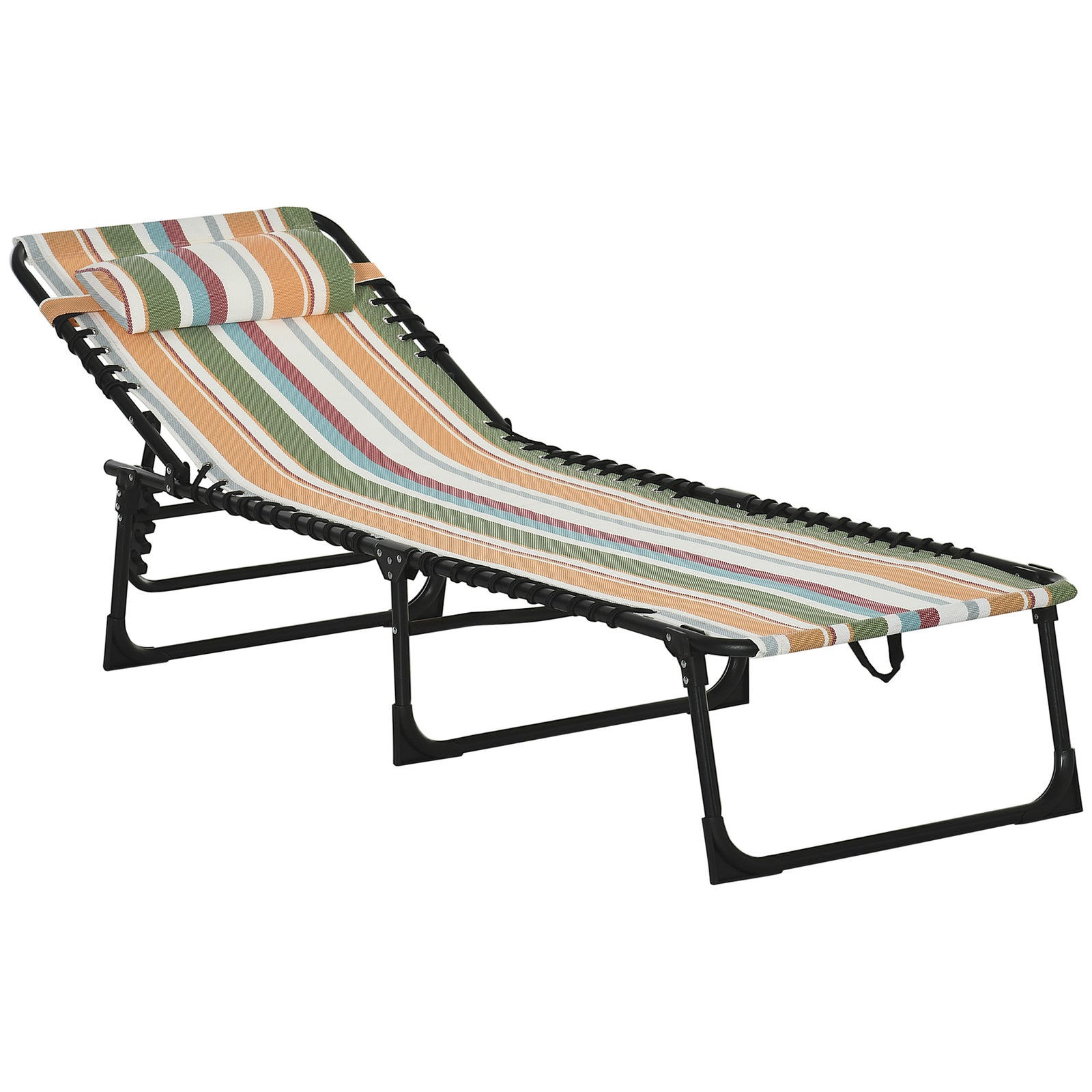 Foldable Beach Chaise Lounge 4 Adjustable Positions | Set of 1 | Multi Colour