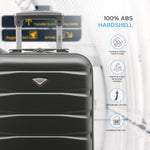 55x35x20cm Cabin Carry On Suitcase Hard Shell Overhead Luggage 100+ Airlines Approved | Cabin | Charcoal