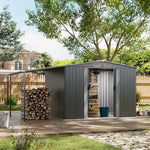 8.14 ft x 6.8ft Outdoor Metal Storage Shed With Extended Roof