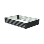 Rectangular Galvanized Steel Raised Garden Bed 180cm W X 120cm D X 30cm H | Black