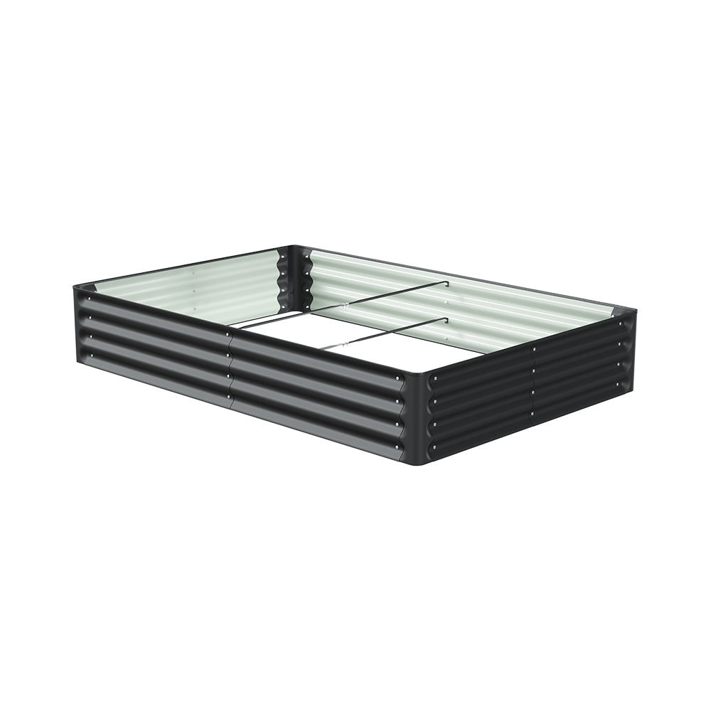 Rectangular Galvanized Steel Raised Garden Bed 180cm W X 120cm D X 30cm H | Black