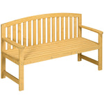 Wooden Garden Bench 2 Seater Slatted Seat With Arm For Patio | Orange