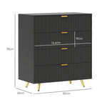 Chest Of Drawers With 4 Drawers For Bedroom, Living Room | One Size | Black