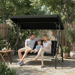 3 Seater Canopy Swing Chair Porch Hammock Bed | Black