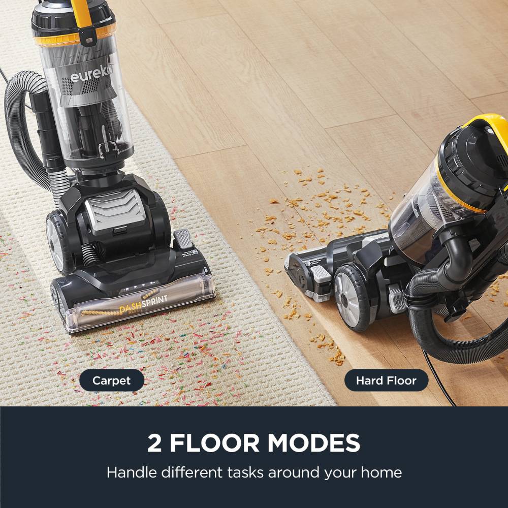 Upright Vacuum Cleaner, 4.2kpa Dual Motor Suction, UEU610,2.2l Dust Cup, Tangle-free Cyclonic System, Led Headlight, 150° Steering (Not included Dusting Brush and Pet Tools)