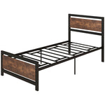 Single/double/king Metal Bed Frame With Headboard Footboard | Single | Brown