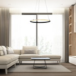 Orion 40cm Led Pendant 22w(100w) Modern Black Circular Design With Highly Efficient Light Source Included