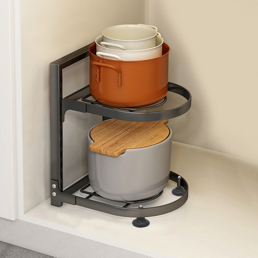 2-tier Adjustable Kitchen Organiser Rack For Pot Pan