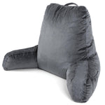 Large Reading Pillow, Shredded Memory Foam Cuddle Cuddle Cushion Backrest, Arm Support ,washable Velvet Cover | L | Grey