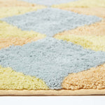 Harlequin Pattern Cotton Bath Mat | 50 x 80cm | Mustard