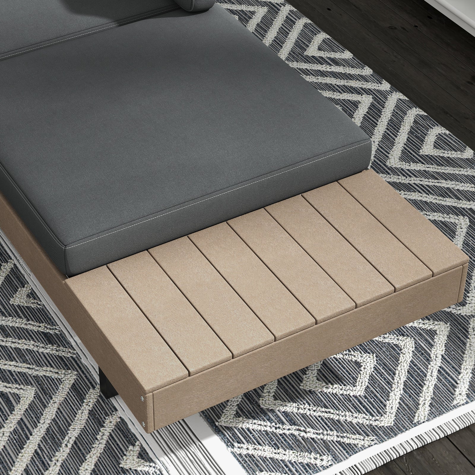 3-piece L Shape Sofa Set W/ Hdpe Table