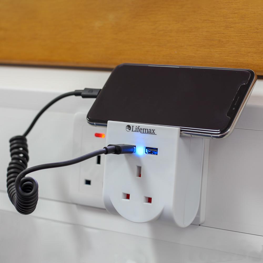Plug Through Usb Charge, 2.5a Rated, Charging Shelf