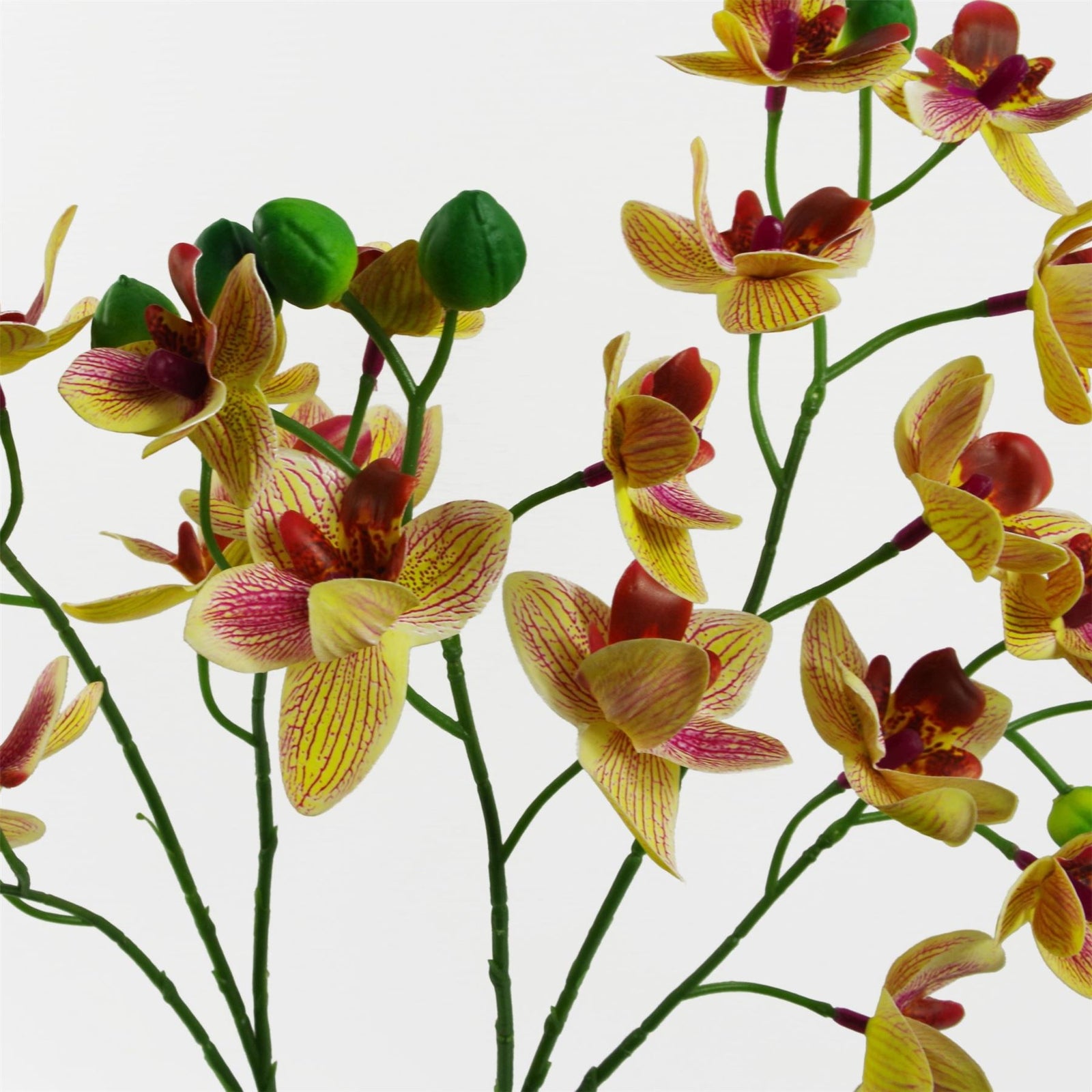 43cm Pink Yellow Artificial Orchid In Ceramic Planter