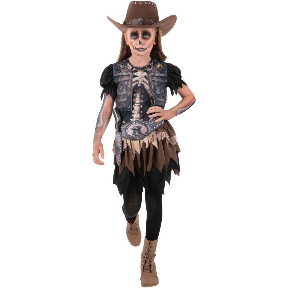 Kids Skeleton Cowgirl Costume | Age 7-9