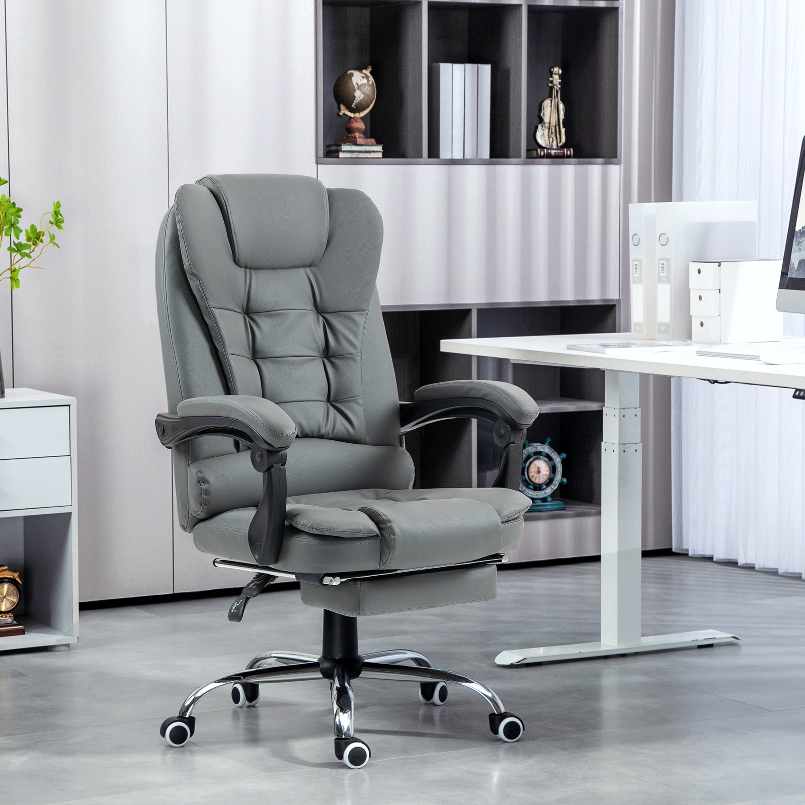 Pu Leather Executive Chair With Footrest