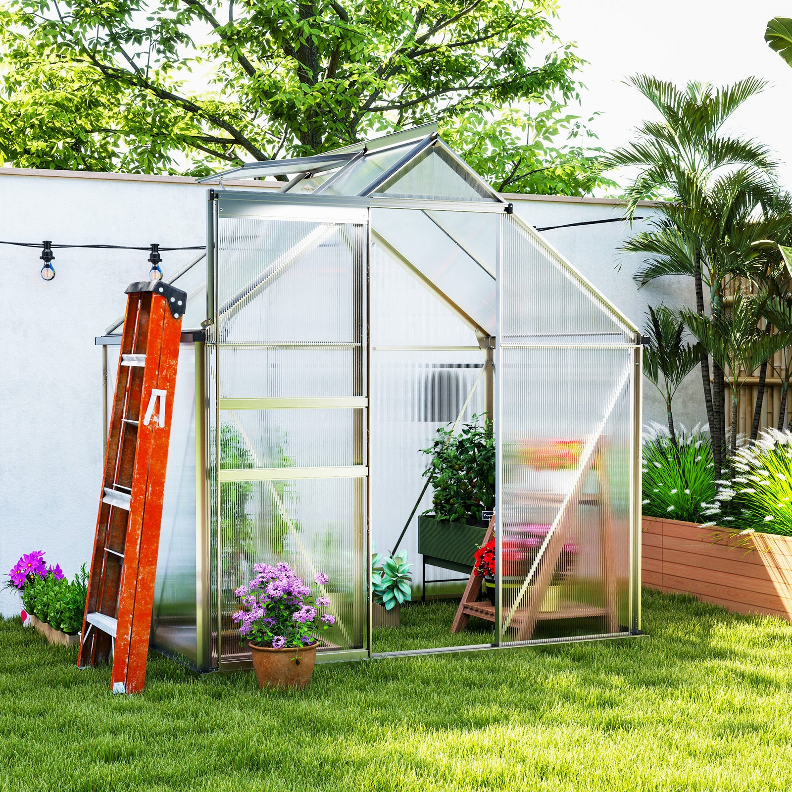 Polycarbonate Greenhouse, Small Greenhouse | Silver