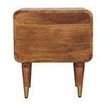 Solid Wood Amber Oak Bedside Table