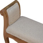 Solid Wood Cream Boucle French Style Bench