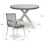 5-piece Rattan Outdoor Dining Set | Grey
