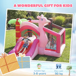 AIYAPLAY Kids Inflatable Bounce House With Blower For Indoor Outdoor, Pink