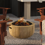 Outsunny Fire Pit With Spark Screen And Poker, 61.5 Wood-burning Brazier