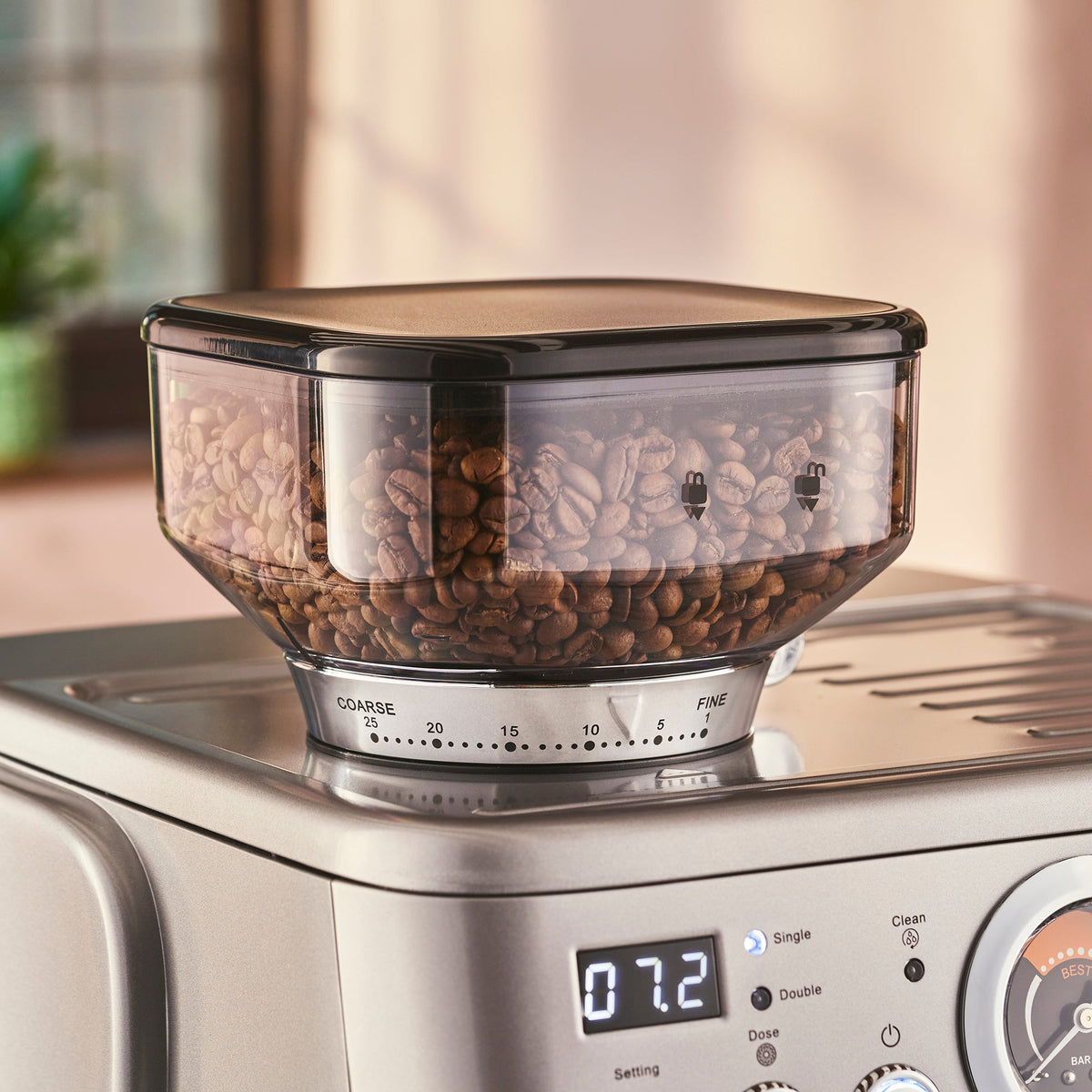 Cooks Professional Bean-to-Cup Espresso Machine With Steam Wand