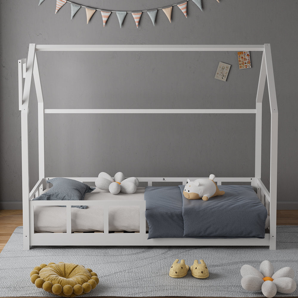 Kid’s Bed With House Frame Pine Wood | White
