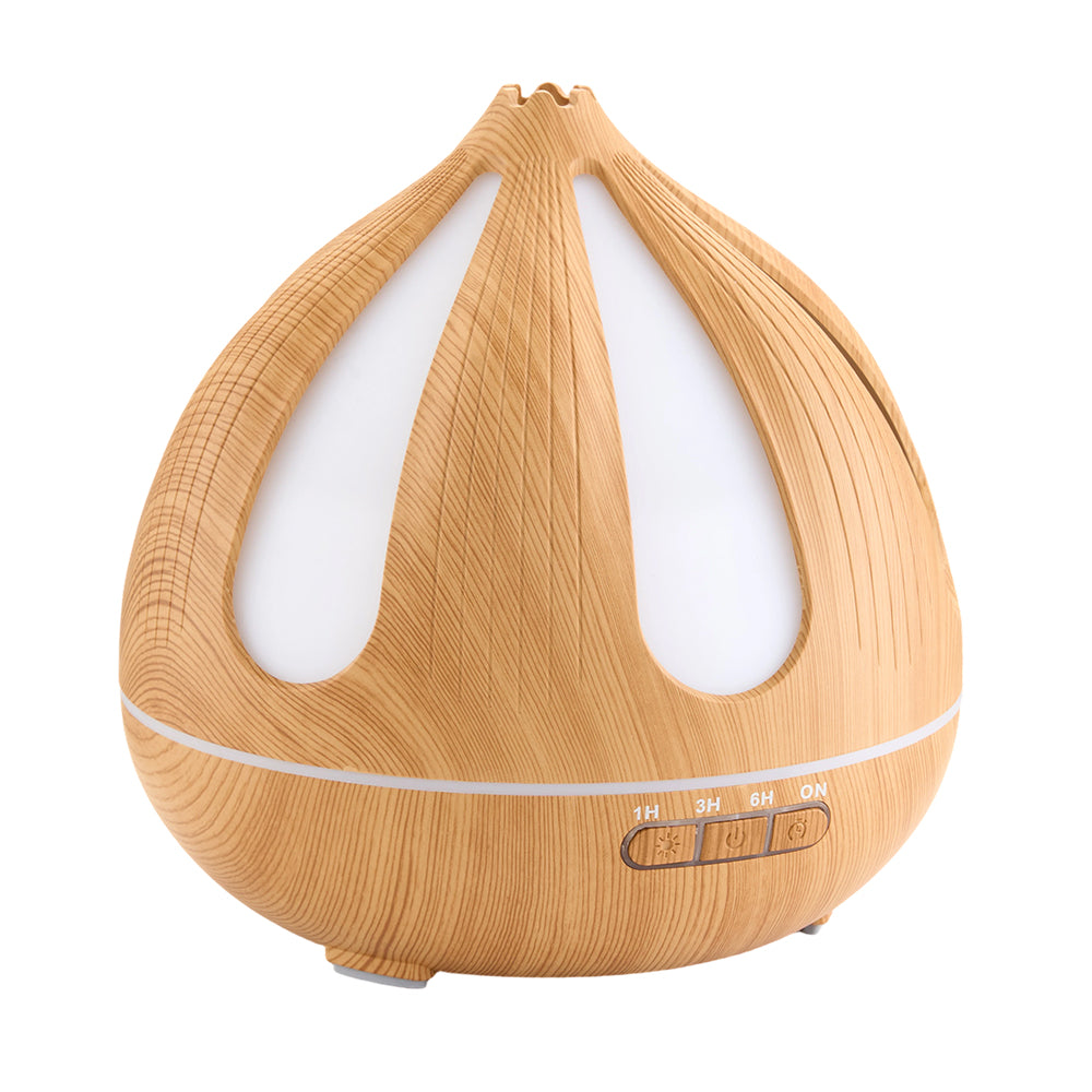Breeins 500ml Onion-shaped Wood Grain Ultrasonic Essential Oil Diffuser