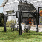3 X 3(m) Metal Pergola W/ Retractable Roof And Sidewalls | Dark Gray