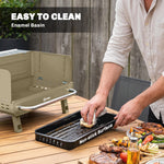 Portable Barbecue Grill With Adjustable Grates For Camping | Khaki