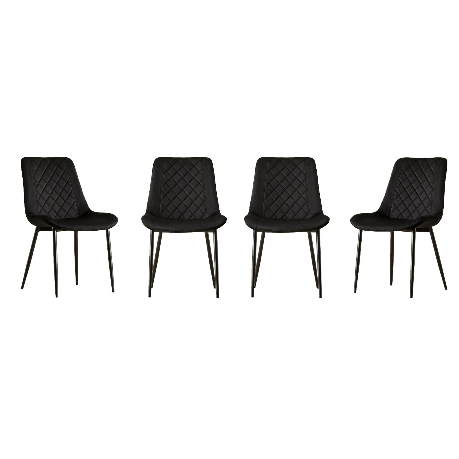 San Diego Marble Top Dining Table With Amelia Velvet Chairs | Black