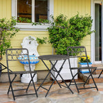 3 Pcs Folding Rattan Wicker Bistro Set, Coffee Table Set | Gray