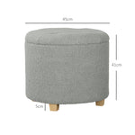 45cm Round Ottoman With Storage, Lid, Cashmere Footstool | One Size