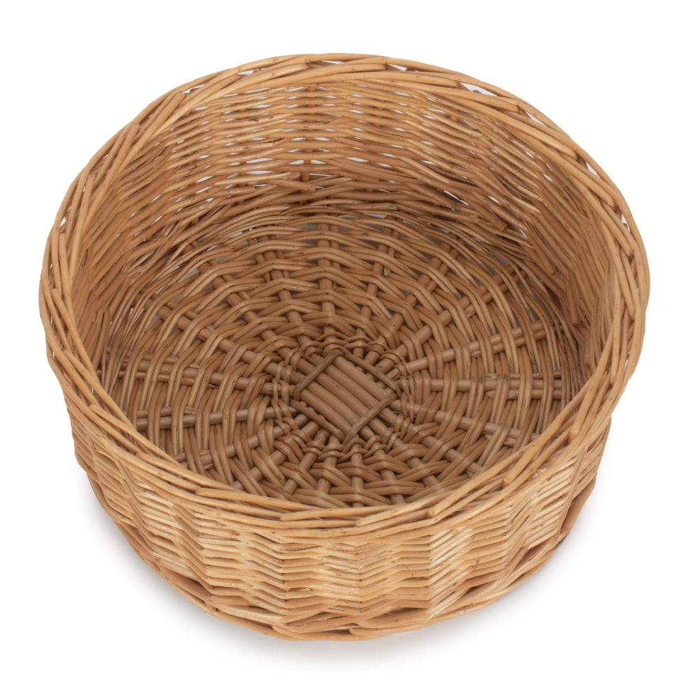 Wicker Round Straight Sided Tray | Small | Brown