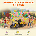 Ride On Tractor And Trailer, 12v Electric Ride On Tractor | Yellow