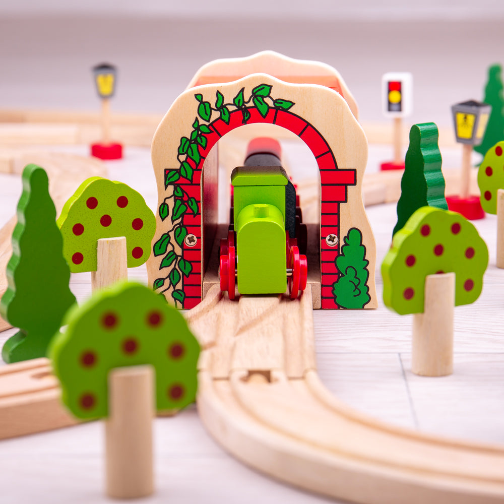 Red Brick Tunnel for Wooden Train Sets