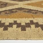 Ravar Brown & Gold Kilim Wool Rug | 180cm x 90cm | Brown