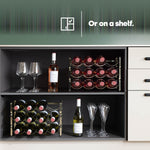 Metal Wine Rack Countertop Organiser For 4 To 16 Bottles | Gold