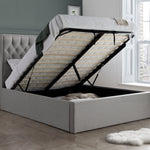 Wilson Fabric Ottoman Bed | Double | Grey